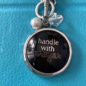Inspirational Silver Necklace “Handle with Prayer “